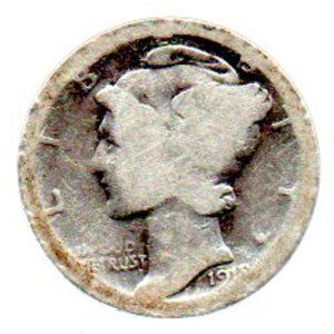 Estate Find  -1918 S  Mercury Dime - 90% Silver